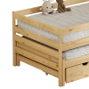 Postel s přistýlkou a úložným prostorem, 90x200, přírodní, ELARA