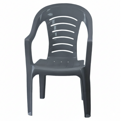 Zahradní křeslo KESIA antracit – stohovatelné plastové křeslo na terasu i balkon