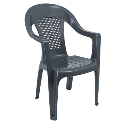 Zahradní křeslo MEDRO antracit – stohovatelné plastové křeslo na balkon i terasu
