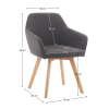 Designové křeslo, tmavě šedá/buk, CLORIN 2 NEW