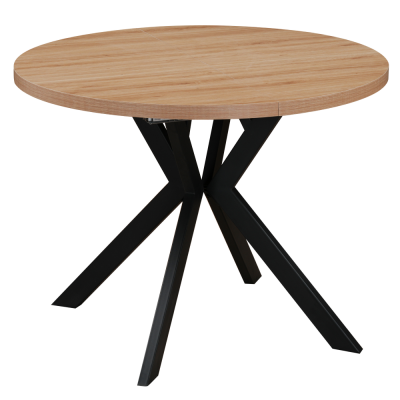Jídelní rozkládací stůl, dub světlý/černá, 100-250x75,5 cm, LUKOS Jídelní rozkládací stůl, dub světlý/černá, 100-250x75,5 cm, LUKOS