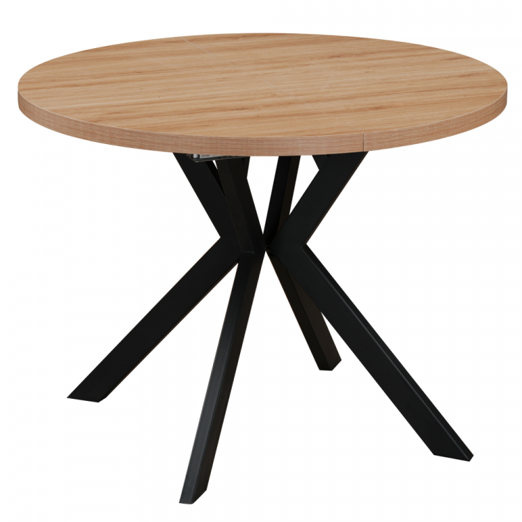 Jídelní rozkládací stůl, dub světlý/černá, 100-250x75,5 cm, LUKOS Jídelní rozkládací stůl, dub světlý/černá, 100-250x75,5 cm, LUKOS