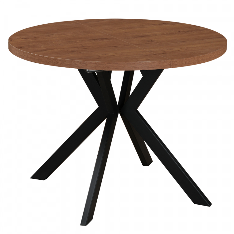 Jídelní rozkládací stůl, dub tmavý/černá, 100-250x75,5 cm, LUKOS Jídelní rozkládací stůl, dub tmavý/černá, 100-250x75,5 cm, LUKOS