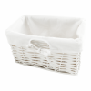 Věšák, dřevo / proutí, bílá, BLANCO Věšák, dřevo / proutí, bílá, BLANCO