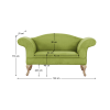 Pohovka FABRICIO zelená / dub – designová dvoumístná pohovka Pohovka FABRICIO zelená / dub – designová dvoumístná pohovka