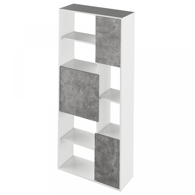 Regál, bílá/ beton, ULIMI Regál, bílá/ beton, ULIMI