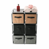 Komoda s látkovými šuplíky, černá/hnědá/šedá, CAMILO TYP 2