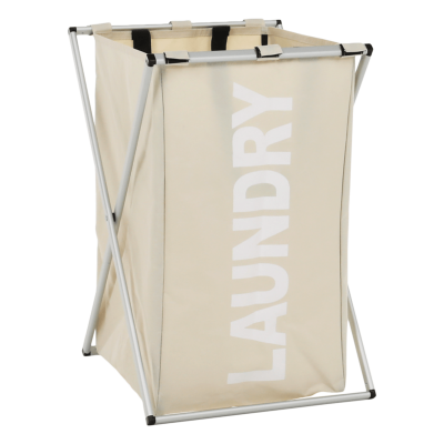 Látkový koš na prádlo, šedobéžová, LAUNDRY NEW TYP 1
