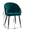 Designové křeslo, smaragdová velvet látka / gold chrom zlatý, DONKO