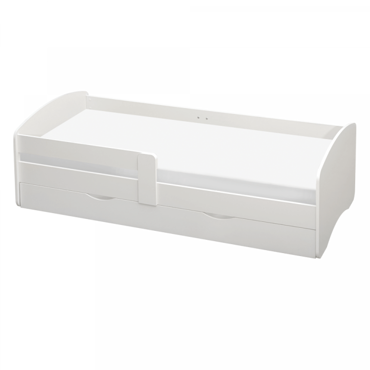 Postel s roštem a úložným prostorem 80x160, bílá, COCOLINO