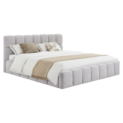 Postel s kovovým roštem a úložným prostorem, 180x200, šedá, SORELA Postel s kovovým roštem a úložným prostorem, 180x200, šedá, SORELA