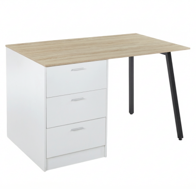 Kuchyňský ostrůvek, 150x90 cm, dub/bílá/černá, XILO Kuchyňský ostrůvek, 150x90 cm, dub/bílá/černá, XILO