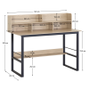 Psací stůl s policí, dub/černá, TAMIS