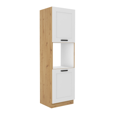 Vysoká skříňka na vestavnou troubu, bílá/dub artisan, LULA 60 DP-210 2F Vysoká skříňka na vestavnou troubu, bílá/dub artisan, LULA 60 DP-210 2F