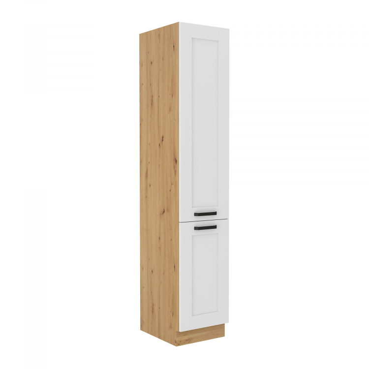 Vysoká skříňka, bílá/dub artisan, LULA 40 DK-210 2F Vysoká skříňka, bílá/dub artisan, LULA 40 DK-210 2F