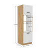 Vysoká skříňka na troubu a mikrovlnou troubu, bílá/dub artisan, LULA 60 DPM-210 2F