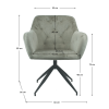 Otočná židle, šedohnědá Taupe Velvet látka/černá, VELEZA NEW