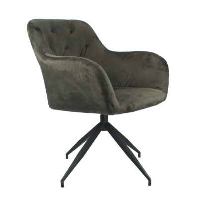 Otočná židle, hnědá Velvet látka/černá, VELEZA NEW Otočná židle, hnědá Velvet látka/černá, VELEZA NEW