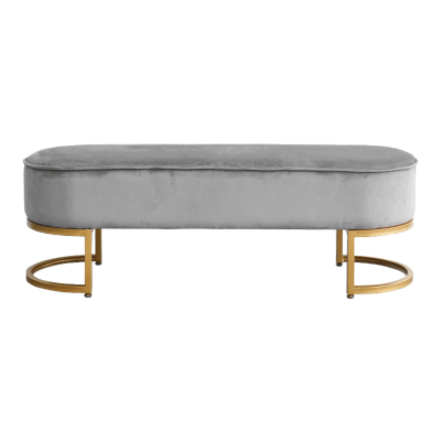 Designová lavice, šedá Velvet látka/gold chrom-zlatý, MIRILA NEW Designová lavice, šedá Velvet látka/gold chrom-zlatý, MIRILA NEW