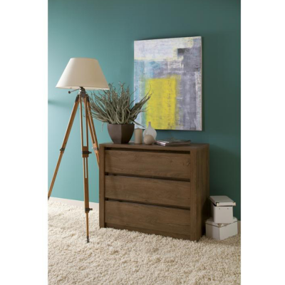 Komoda MONTANA K3S dub lefkas tmavý – komoda se zásuvkami 90 cm