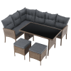 Zahradní ratanový set, přírodní/světle šedá, RANDI