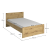 Postel, 120x200, dub artisan, AIRON Postel, 120x200, dub artisan, AIRON