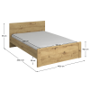 Postel, 140x200, dub artisan, AIRON