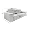 Rozkládací pohovka, světle šedá, HARPERA BIG SOFA Rozkládací pohovka, světle šedá, HARPERA BIG SOFA