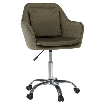 Kancelářské křeslo, šedohnědá Taupe Velvet látka/chrom, KLIAN Kancelářské křeslo, šedohnědá Taupe Velvet látka/chrom, KLIAN