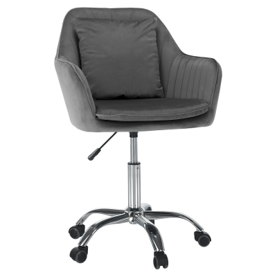 Kancelářské křeslo, šedá Velvet látka/chrom, KLIAN Kancelářské křeslo, šedá Velvet látka/chrom, KLIAN