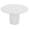 Jídelní stůl, bílý mramor/MDF, průměr 120 cm, MAHIR TYP 1