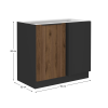 Spodní skříňka, ořech okapi/černá, MENZO 105 ND 1F BB Spodní skříňka, ořech okapi/černá, MENZO 105 ND 1F BB