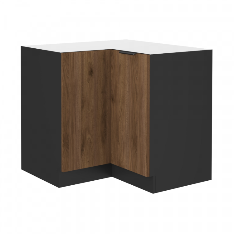 Spodní rohová skříňka, ořech okapi/černá, MENZO 90x90 DN 2F BB Spodní rohová skříňka, ořech okapi/černá, MENZO 90x90 DN 2F BB
