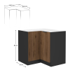 Spodní rohová skříňka, ořech okapi/černá, MENZO 90x90 DN 2F BB Spodní rohová skříňka, ořech okapi/černá, MENZO 90x90 DN 2F BB