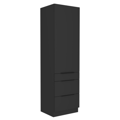 Vysoká skříňka, černá, SIBER 60 DKS-210 3S1F Vysoká skříňka, černá, SIBER 60 DKS-210 3S1F