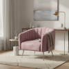 Designové křeslo, růžová Velvet látka/chrom-stříbrný, BAGY Designové křeslo, růžová Velvet látka/chrom-stříbrný, BAGY