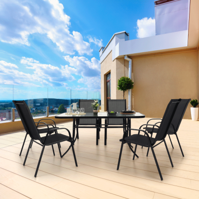 Židle stohovatelná ALDERA. Tmavě šedá/černá