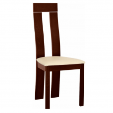 Dřevěná jídelní židle DESI. Ořech / ekokůže béžová