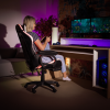 Herní křeslo JOVELA s RGB LED podsvícením. Černá / bílá