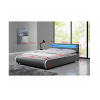 Manželská postel DULCEA 160x200 s RGB LED osvětlením a lamelovým roštem. Ekokůže šedá