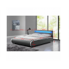 Manželská postel DULCEA 180x200 s RGB LED osvětlením a lamelovým roštem. Ekokůže šedá