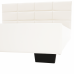 Manželská postel MIKEL 160x200 s lamelovým roštem. Ekokůže bílá